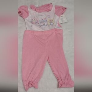 Vintage set pijama for baby girl size 9/12M